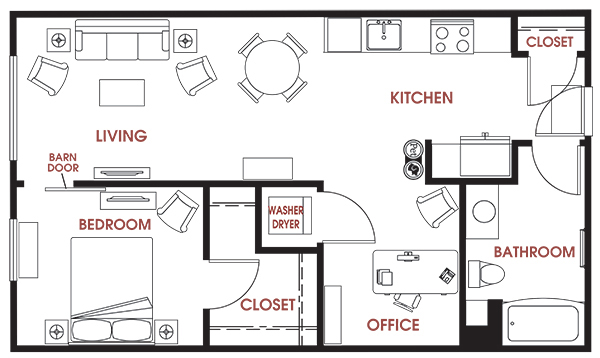 Unit - 650 Floorplan