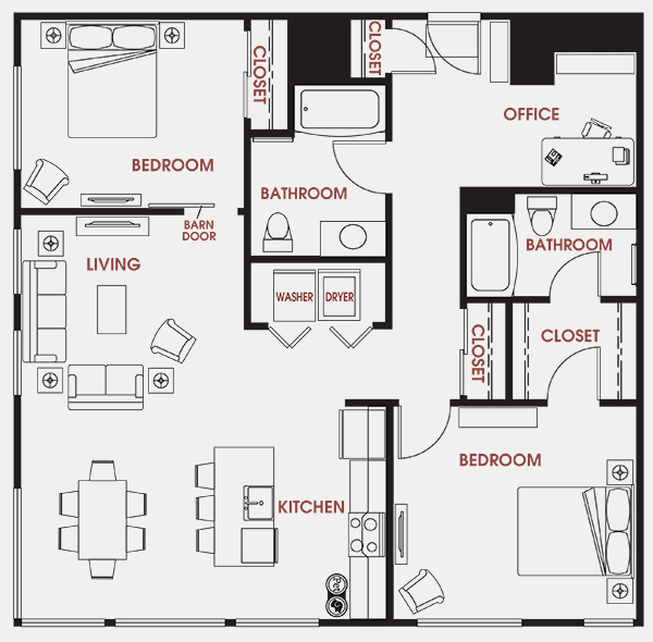 Unit - 645 Floorplan