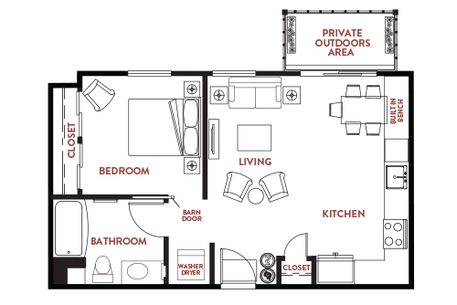 Unit - 208 Floorplan